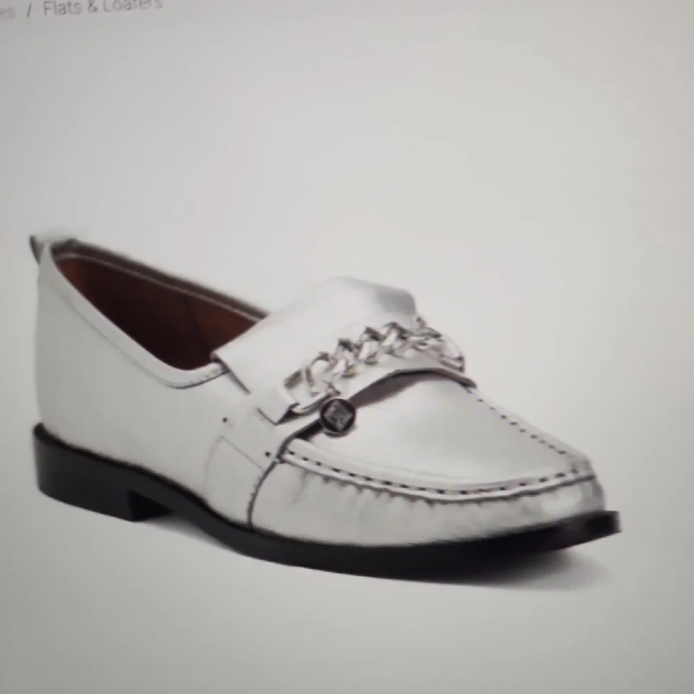 DONALD PLINER Leather Lissi Metallic Loafers Silver Size 6